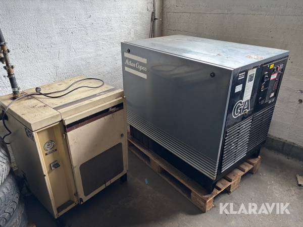 Kompressor Atlas Copco GA 122 med lufttork