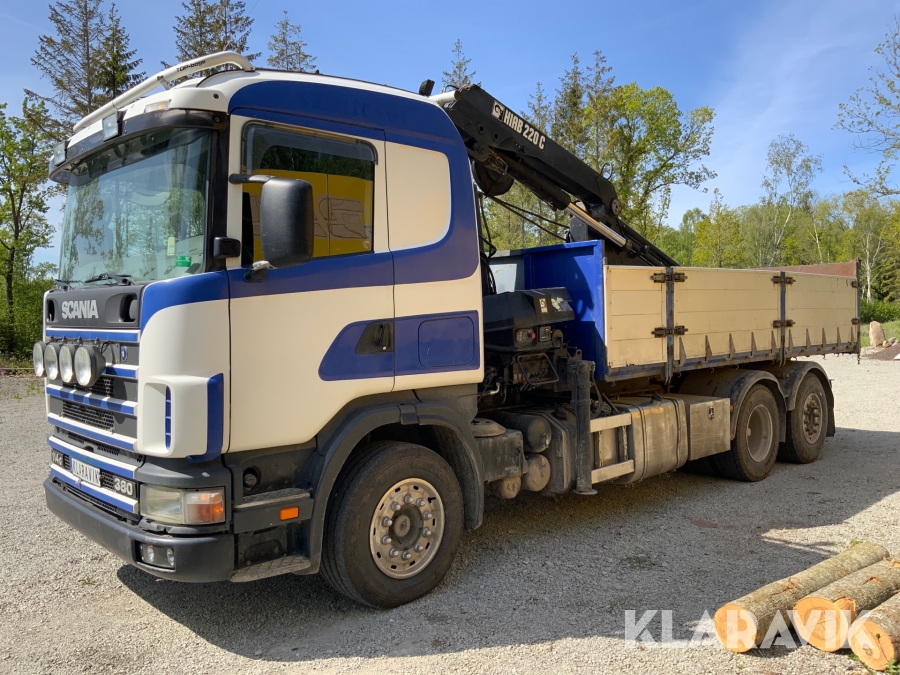 Lastbil Scania 114 G tippbil med kran