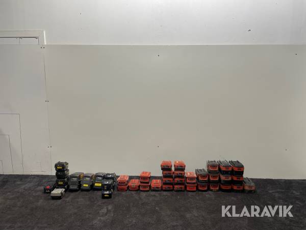 Batterier Hilti,Hitachi, Husqvarna, Max, Niko.