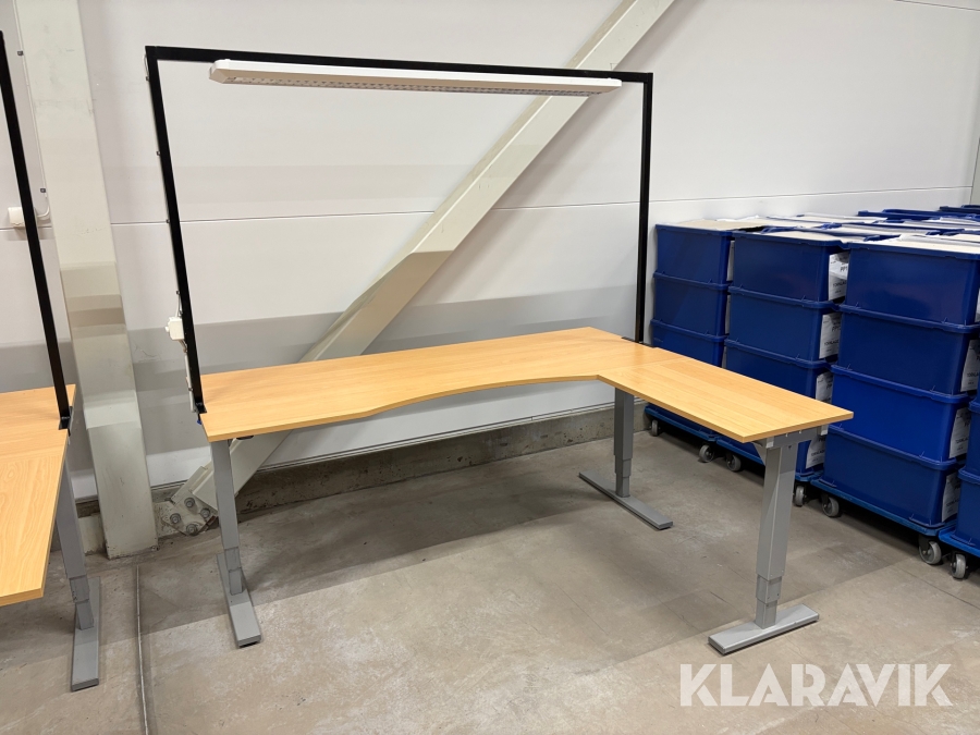 Monteringsbord/skrivbord höj & sänkbart med belysning