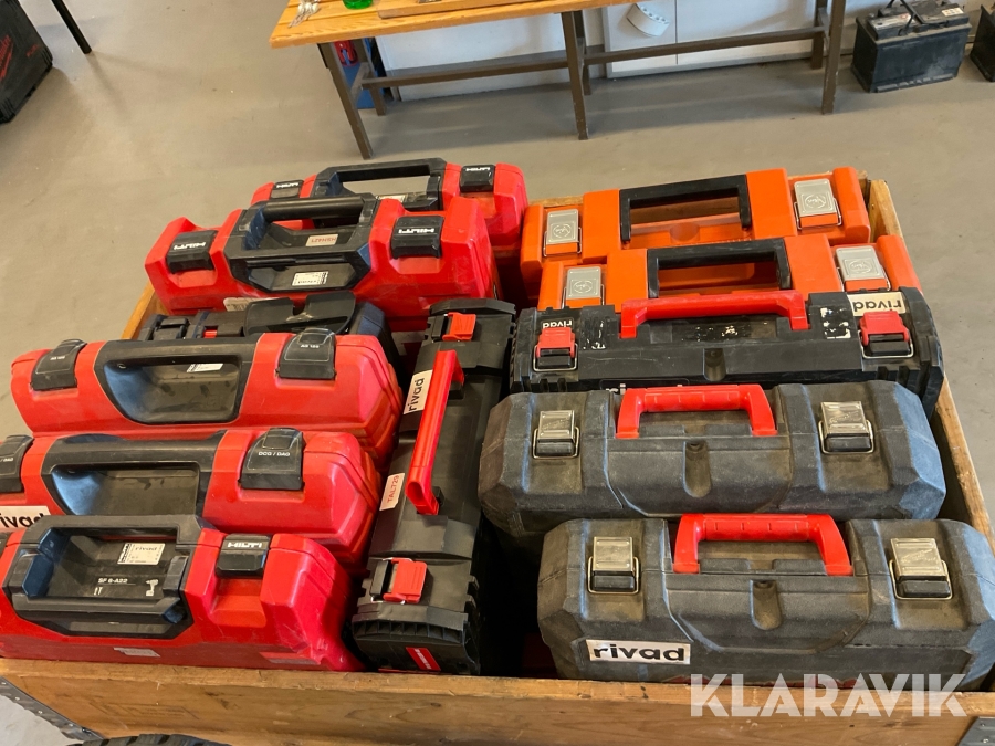 Tomma lådor till diverse byggmaskiner Hilti/Milwaukee