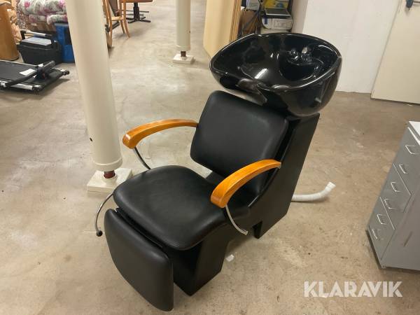 Frisörstol med hårtvätt