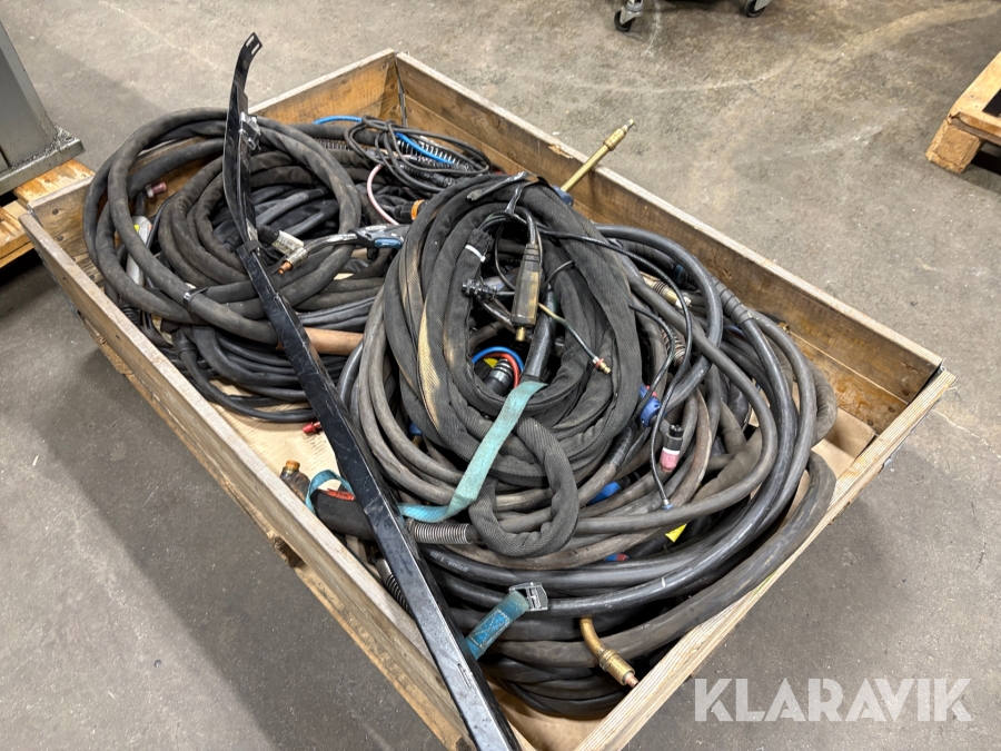 Parti med slangpaket till svetsar