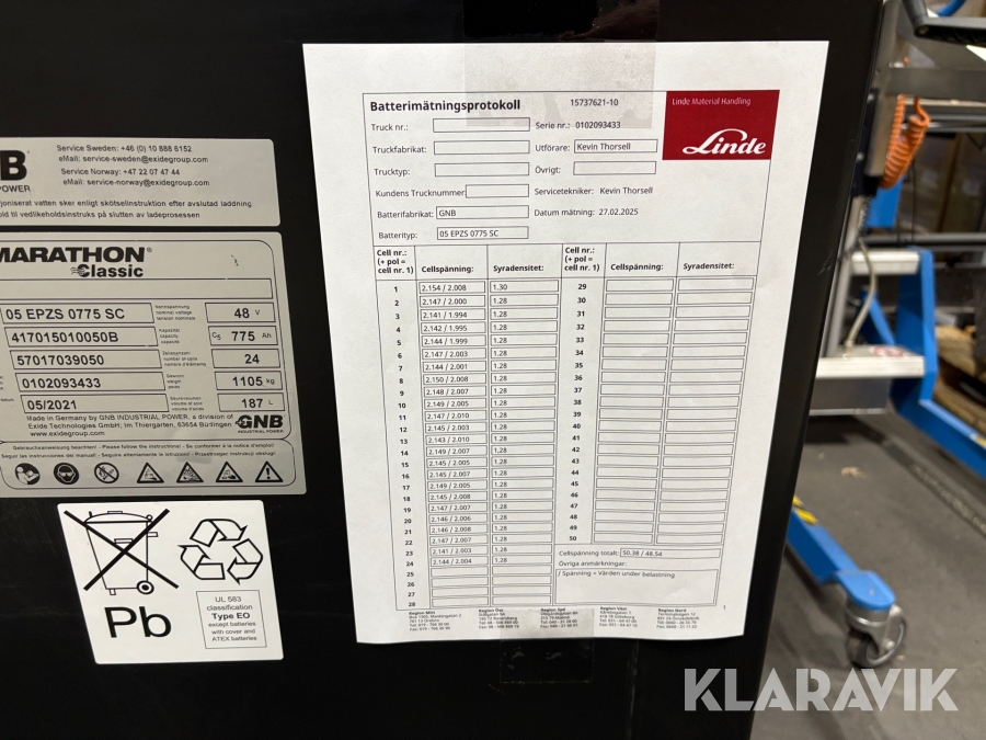 Truckbatteri GNB Marathon Classic 48V/775Ah