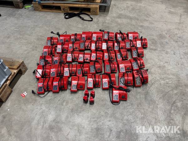 Batteriladdare med batterier Milwaukee M12-28 41 st