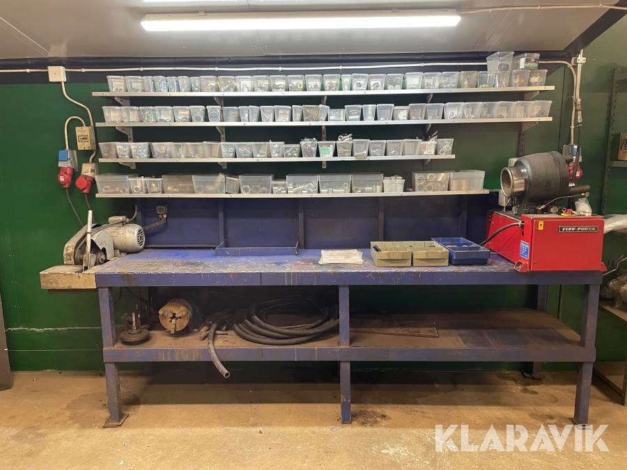 Slangpress med bänk och tillbehör