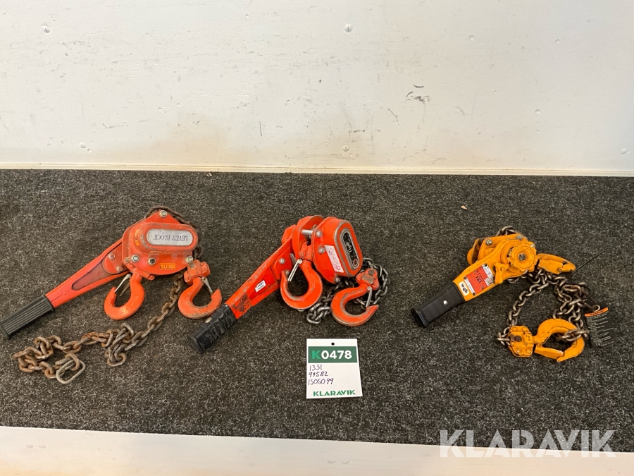 Lyftblock 3st Kito, Tiger, LB 1600/1, okänd