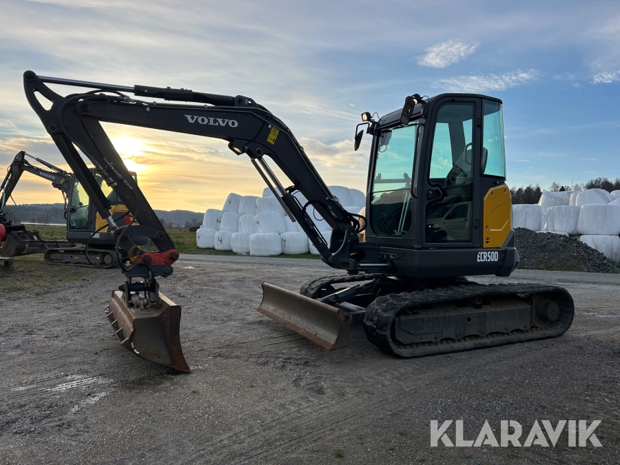 Grävmaskin Volvo ECR50D med 3 skopor