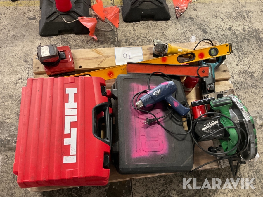 Diverse byggmaskiner Hilti,Hitachi,Makita Mfl.