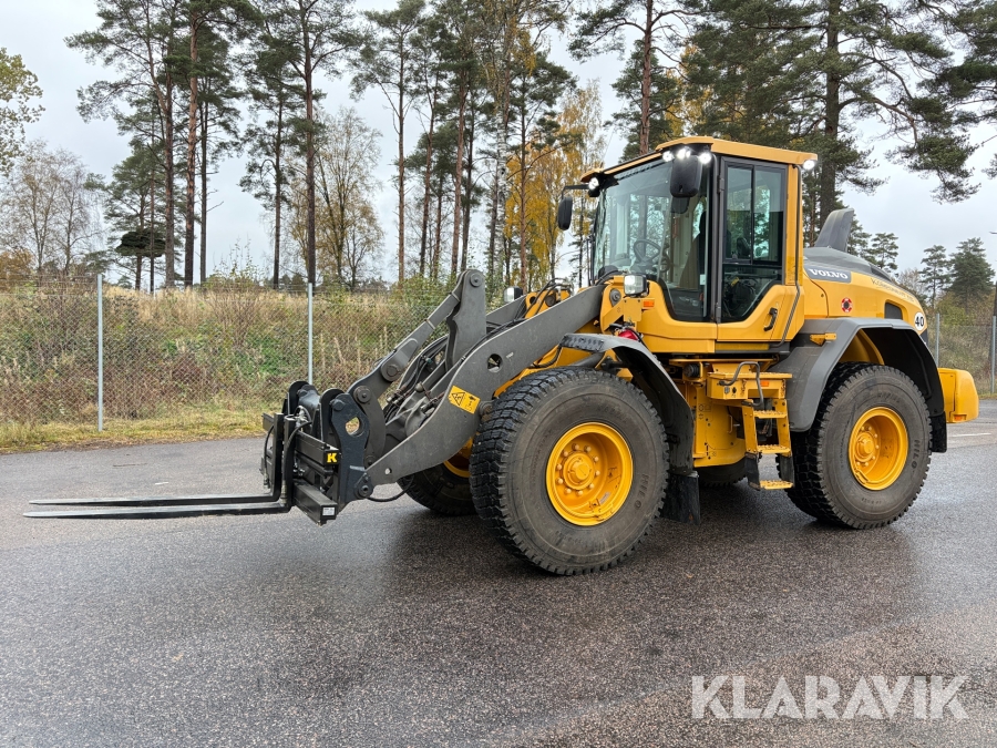 Hjullastare Volvo L60H skopa och gafflar